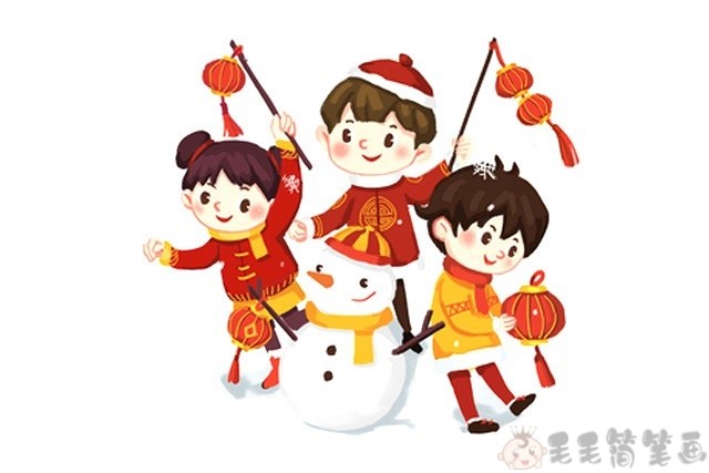 2020喜迎春节儿童简笔画组图