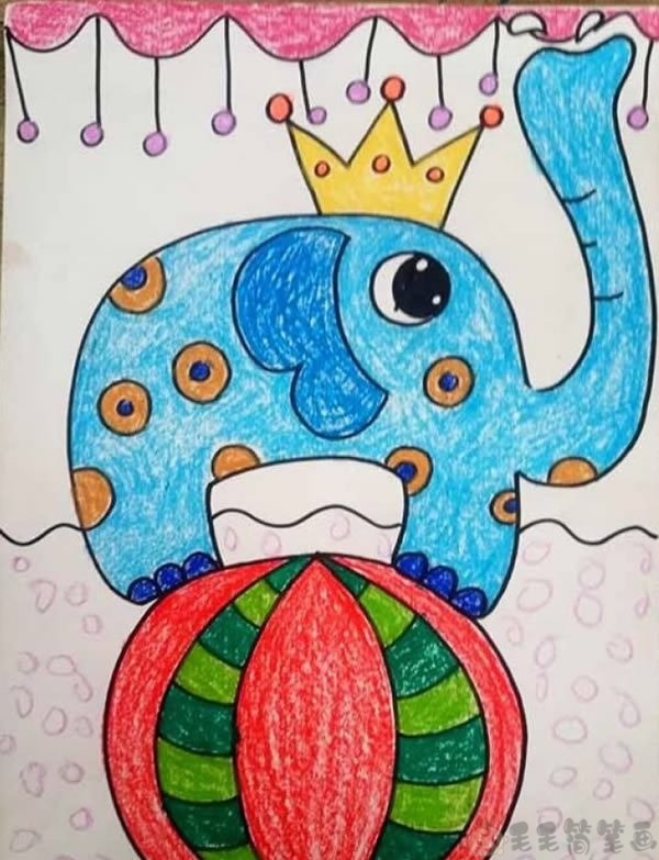 儿童蜡笔画优秀作品欣赏 - 毛毛简笔画