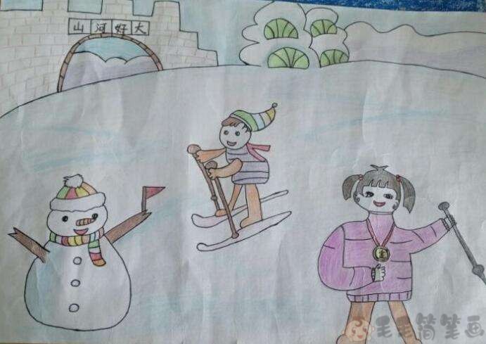 2022北京冬奥会主题小学生绘画