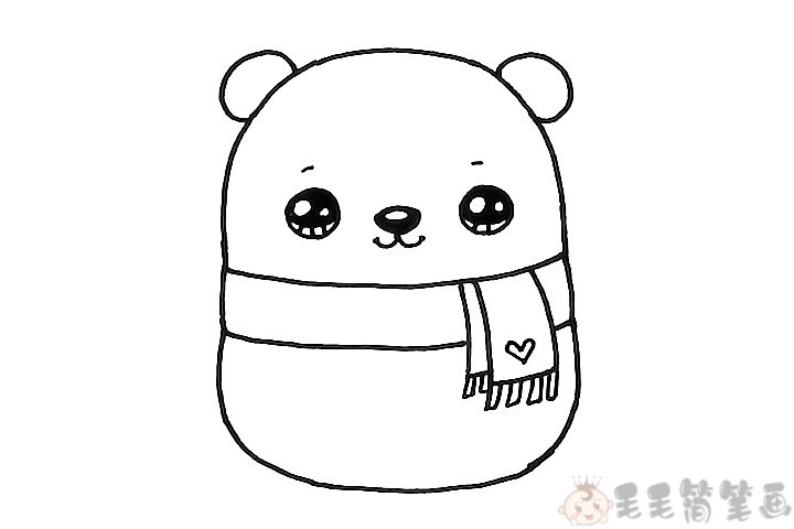 可爱好看的北极熊宝宝简笔画