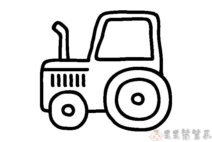 拖拉机怎么画,儿童简笔画拖拉机画法