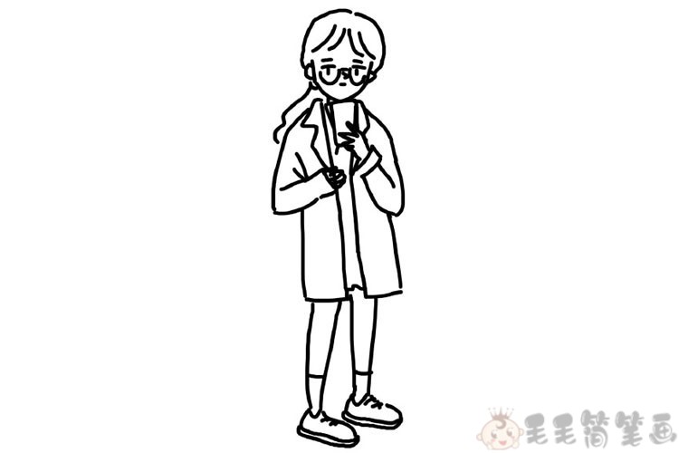 一组成熟的大姐姐简笔画填色图