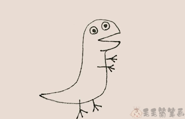 简单好画的恐龙简笔画图片步骤
