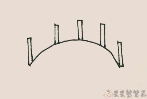木桥简笔画图片步骤河上的桥儿童画图片