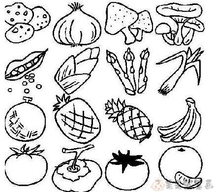 常见水果蔬菜简笔画图片