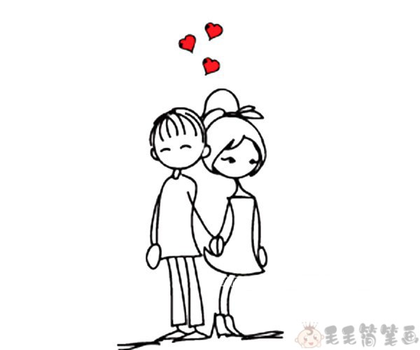一组情侣简笔画图片情侣简笔插画