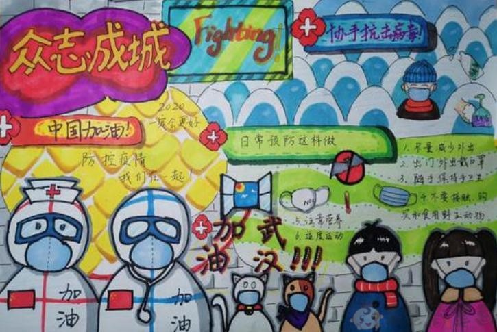 2020抗击新冠肺炎疫情手抄报图片大全 - 毛毛简笔画