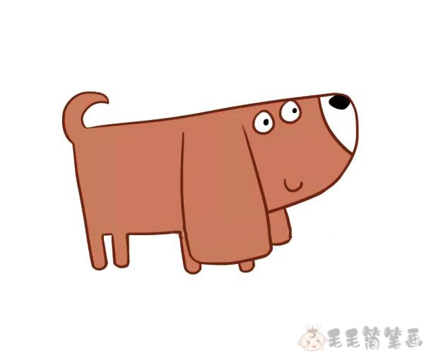 可爱的小狗彩色简笔画图片