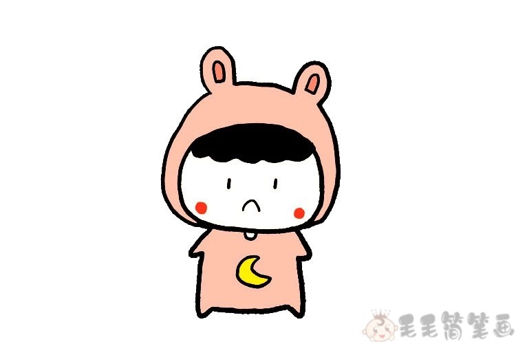 一组可爱的小娃娃儿童简笔画图片