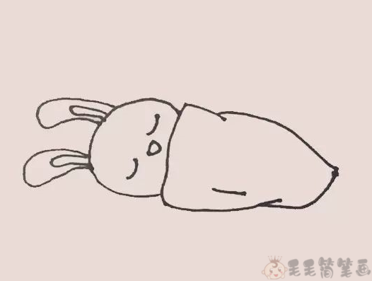 睡觉的小兔子儿童画步骤图