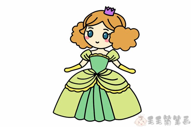 可爱美丽的小公主儿童画教程