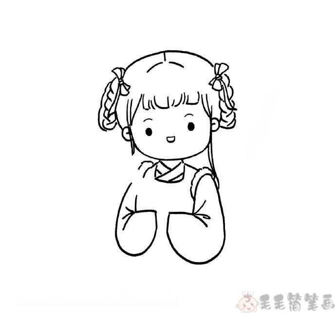 温柔可爱的古代女子简笔画