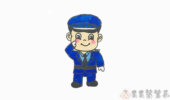 帅气的警察儿童画图片大全