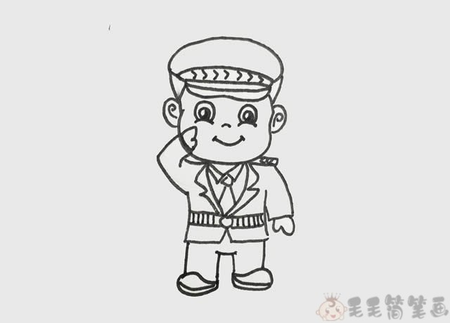 帅气的警察儿童画图片大全
