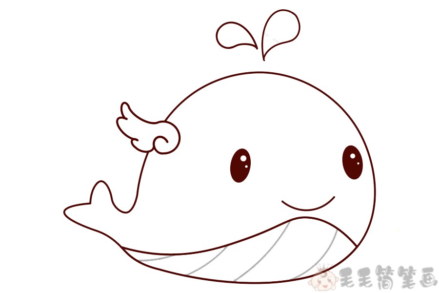 可爱的q版鲸鱼简笔画