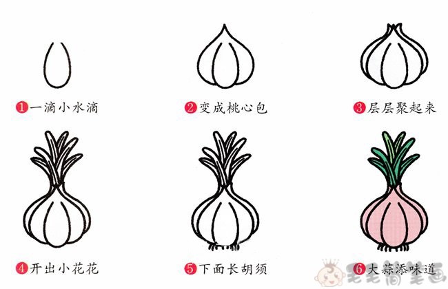 简单好看的大蒜简笔画