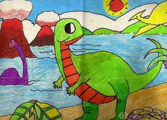 恐龙儿童画图片,儿童绘画恐龙图片