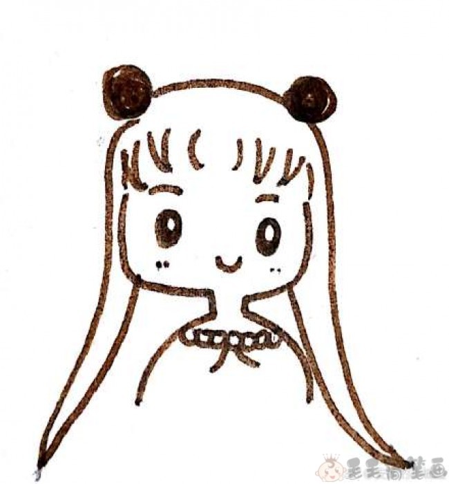 适合女生画的小女孩简笔画