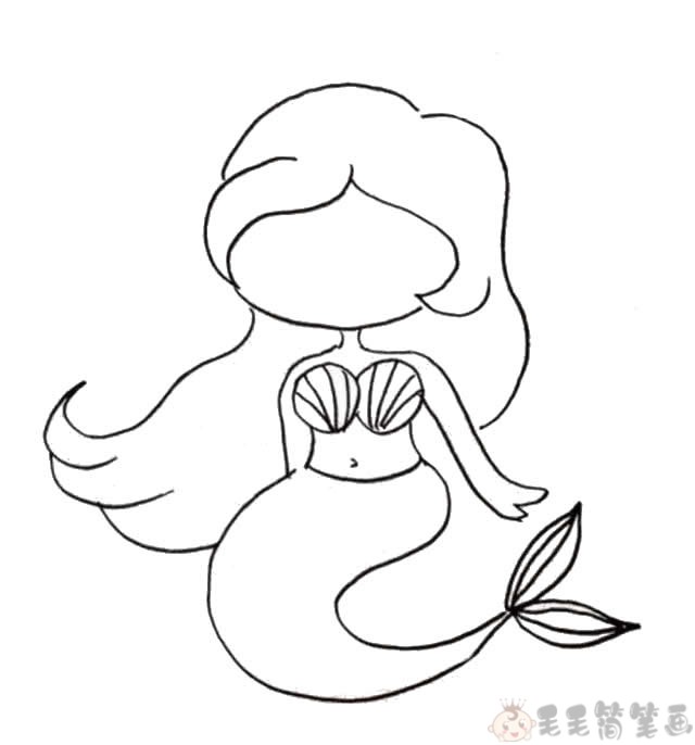 美人鱼公主简笔画