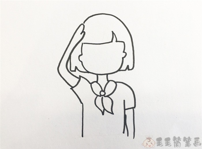 少先队员敬礼简笔画