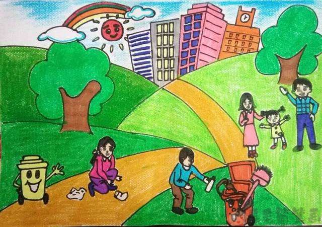 卫生文明城市儿童绘画作品