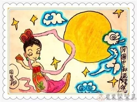 中秋节创意儿童画图片