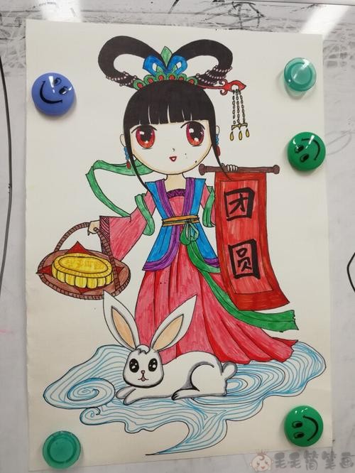 中秋节儿童画优秀作品图片