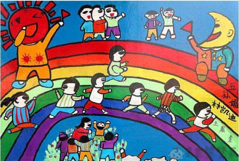 运动会绘画图片中小学生运动会儿童画