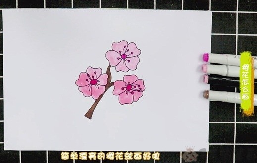 樱花怎么画,樱花简笔画教程