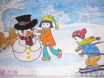 简单易学的冬天儿童画