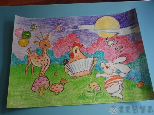 森林音乐会幼儿绘画图片