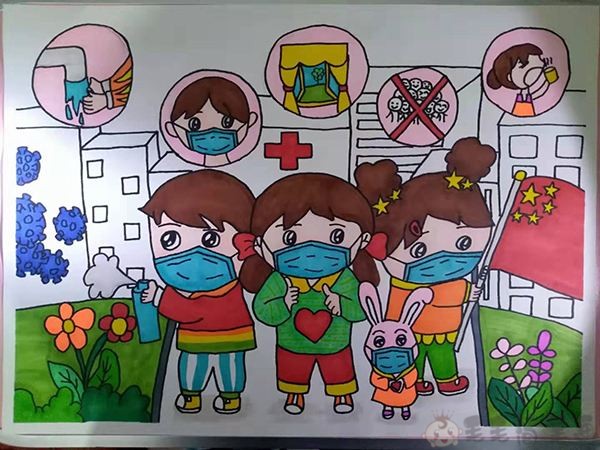 防疫宣传儿童绘画作品