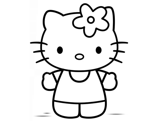 动漫人物简笔画4款kitty猫简笔画图片大全