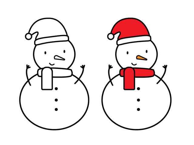 8个不同的雪人简笔画彩色画法步骤图片大全