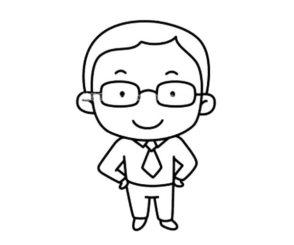 儿童学画男老师简笔画步骤教程