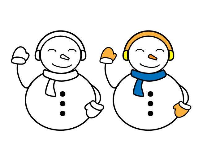 8个不同的雪人简笔画彩色画法步骤图片大全