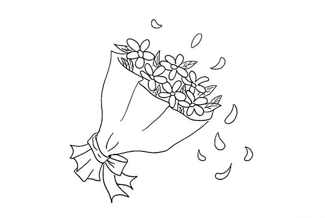 一束花的画法 一步步教你学画一束花的简笔画步骤图片