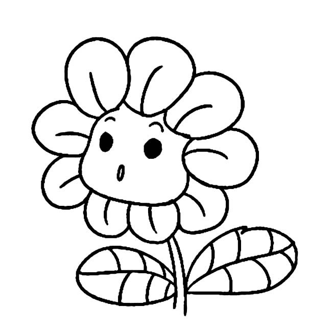 卡通向日葵简笔画植物花 卡通向日葵植物花简笔画步骤
