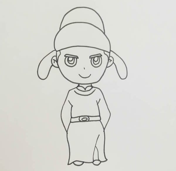 李白简笔画步骤图解教程
