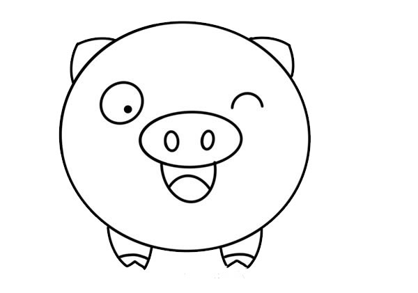 呆萌可爱小猪简笔画图片最萌的小猪怎么画