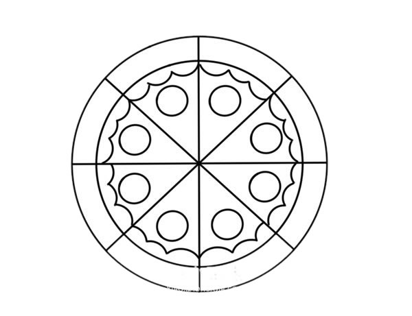 披萨简笔画图片彩色画法步骤图解教程