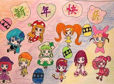 元旦节幼儿绘画参考图片元旦节范画