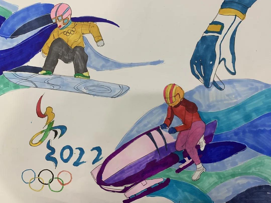 冰雪奥运会主题绘画,冰雪运动会主题儿童画
