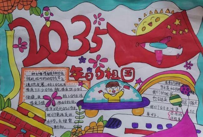 我的2035手抄报简笔画,2035年手抄报简单字少 十四五手抄报图片,我眼中2035年手抄报