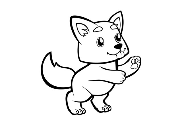 狼宝宝简笔画画法图片 可爱的小狼宝宝 动物-第1张
