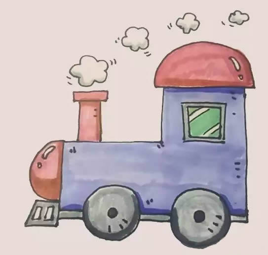火车头怎么画火车头简笔画步骤画法教程
