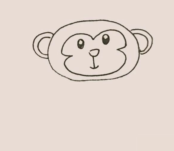 一只猴子简笔画,彩色画法步骤图解教程 动物-第4张