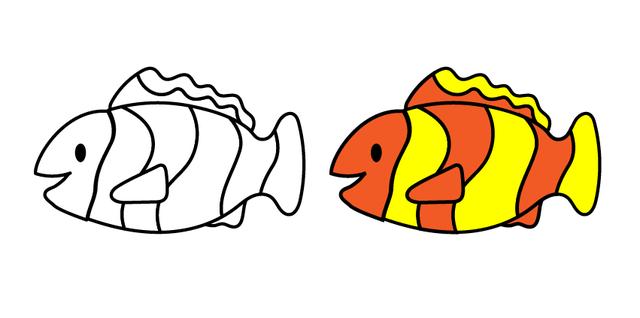 10种不同的海洋生物简笔画画法 一起画海底世界的小鱼