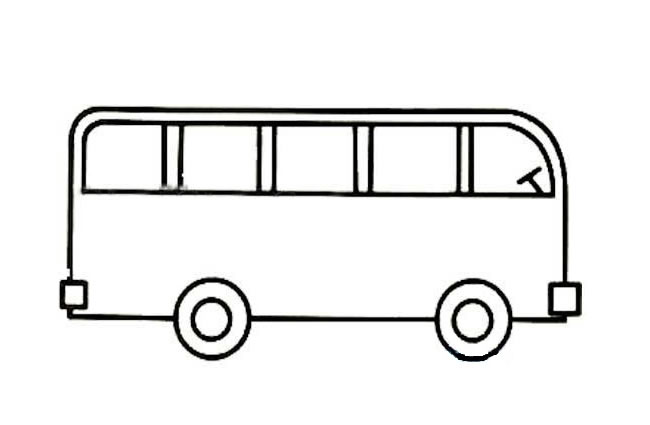 简单公共汽车简笔画幼儿汽车简单的公共汽车简笔画图片