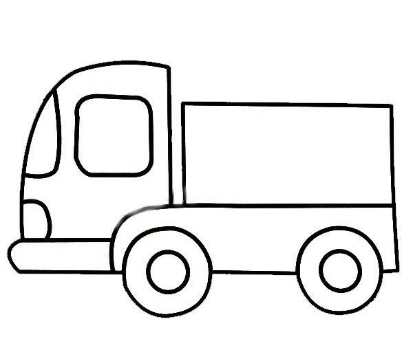 货车简笔画填上颜色的大货车简笔画彩色图片